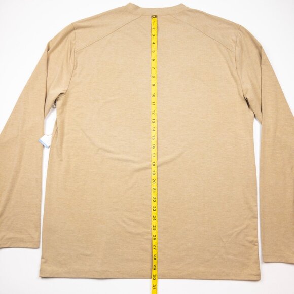 Free Fly Henley Shirt Men's 2XL Beige Bamboo Blend Long Sleeve Performance UPF - Picture 10 of 13